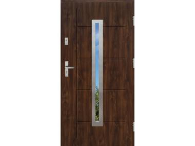 Zdjęcie: Drzwi zewnętrzne stalowo-drewniane Disting Nicolo 02 Orzech 90 cm prawe KR CENTER