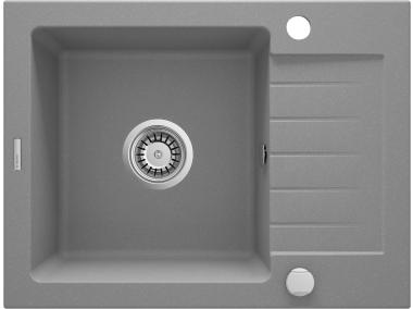 Zdjęcie: Zlewozmywak Zorba szary metalik granit 1K Z/KO 580x440x164 3,5", space saver DEANTE