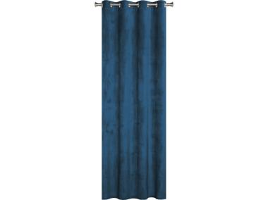 Zdjęcie: ZASŁONA Z KÓŁKAMI VELVET 140X260CM, KOL. MORSKI