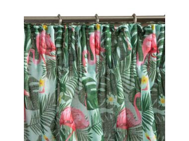 Zdjęcie: Zasłona Botanic 140x250 cm złoto-biała na taśmie EUROFIRANY