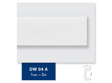 Zdjęcie: Listwa ścienna z polimeru HD 2m DW04A biała 4,2x1,6 cm DMS