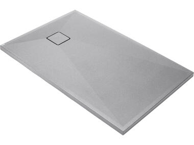 Zdjęcie: Brodzik granitowy prostokątny 120x80 cm Correo szary metalik DEANTE