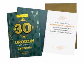 Karnet DK-1119 Urodziny 30 - cyfry, męskie KUKARTKA