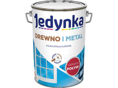 Emalia olejno-alkidowa drewno i metal czerwony jasny 5 L połysk JEDYNKA
