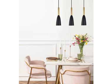 Zdjęcie: Lampa wisząca Solin 3 linia czarno-złota LIGHT PRESTIGE