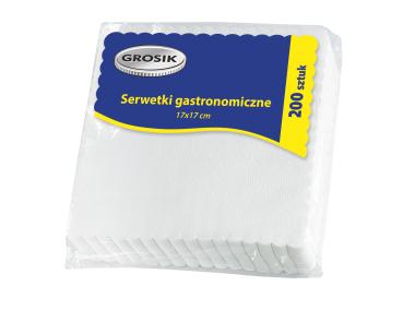 Zdjęcie: Serwetki gastronomiczne ząbkowane 17x17 cm - 200 szt. GROSIK