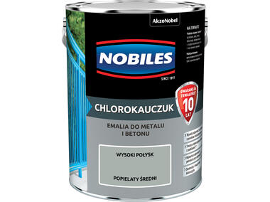 Zdjęcie: Farba emalia chlorokauczukowa 5 L popielaty NOBILES