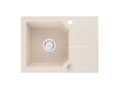 Zlewozmywak granitowy Bravo 1-komorowy 60x44x17,5 cm piaskowy MILÓ