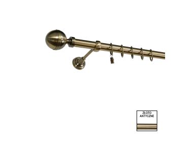 Zdjęcie: Karnisz pojedynczy Zeus fi 25 mm - 240 cm kula zloto KARWEL