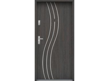 Zdjęcie: Drzwi wejściowe do mieszkań Bastion R-60 Wenge deska 80 cm prawe OSPŁ KR CENTER