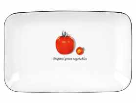 Półmisek Toskania z porcelany New Bone 23 cm wzór 1 Tomato DECOR