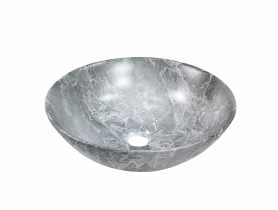 Umywalka nablatowa Tinos Trend 39,5 cm, efekt marmuru, szary mat INVENA
