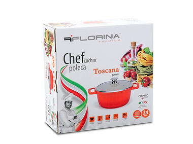 Zdjęcie: Garnek Toscana 24 cm z pokrywką FLORINA
