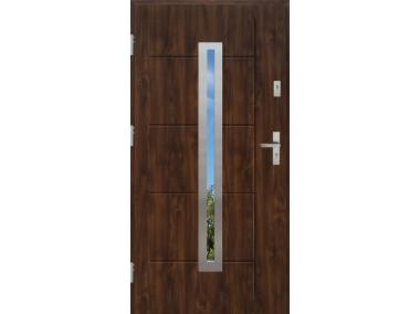 Zdjęcie: Drzwi zewnętrzne stalowo-drewniane Disting Nicolo 02 Orzech 90 cm lewe KR CENTER