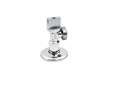 Zdjęcie: Zawór kątowy kulowy bez filtra z rozetą 1/2x1/2 HYDROLAND