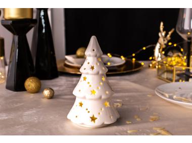 Zdjęcie: Figurka porcelanowa Choinka oświetlenie LED 9x9x15,5 cm ALTOMDESIGN