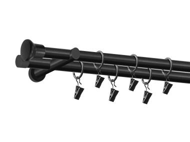 Zdjęcie: Karnisz podwójny 16 mm Lima 160 cm czarny GARDINIA