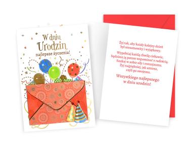 Zdjęcie: Karnet DK-1182 Urodziny - koperta, balony KUKARTKA