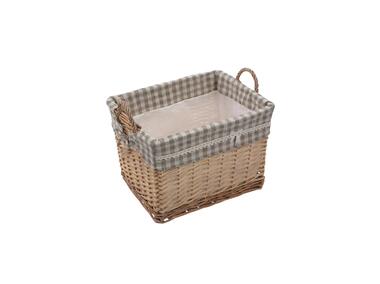 Zdjęcie: Koszyk prostokątny z uchwytami szara kratka 29x19x22 cm ALTOMDESIGN