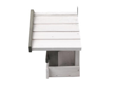 Zdjęcie: Karmnik ze ścianą biały drewniany 39x19x23 cm TIN TOURS