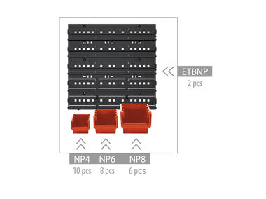 Zdjęcie: Tablica narzędziowa Orderline czerwony NTBNP2 PROSPERPLAST