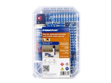 Zdjęcie: Gwoździe na plastiku do betonu do osadzaka SC40 25 mm twardość 57-60 hrc 500 szt.+ 1 gaz RAWLPLUG