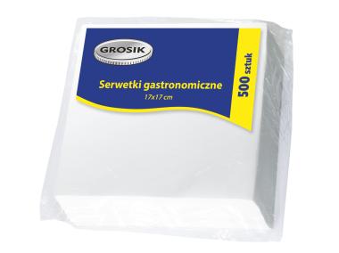 Zdjęcie: Serwetki gastronomiczne gładkie 17x17 cm - 500 szt. GROSIK