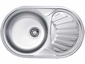Zlewozmywak Twist dekor 1K Z/O 770x480x165, 3,5" + osprzęt DEANTE