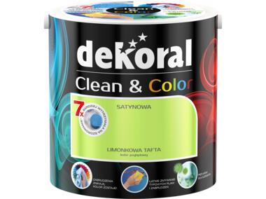 Zdjęcie: Farba satynowa Clean&Color 2,5 L limonkowa tafta DEKORAL