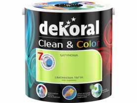 Farba satynowa Clean&Color 2,5 L limonkowa tafta DEKORAL