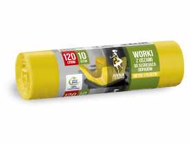Worki z uszami do segregacji odpadów plastik metal 120 L - 10 szt. żółte ANNA ZARADNA