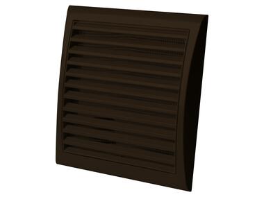 Kratka wentylacyjna z siatką, regulowana żaluzją i okrągłym kołnierzem, 154x150/100 mm, brąz VENTS