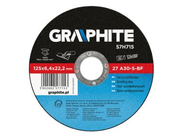 Zdjęcie: Tarcza szlifierska do metalu 125 x 6.4 x 22.2 mm, 27 A30-S-BF GRAPHITE