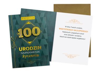 Zdjęcie: Karnet DK-1126 Urodziny 100 - cyfry, męskie KUKARTKA