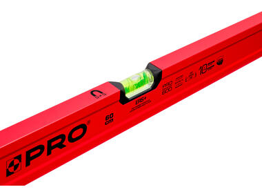 Zdjęcie: Poziomnica PRO600 malowana czerwona z magnesami 60 cm PRO