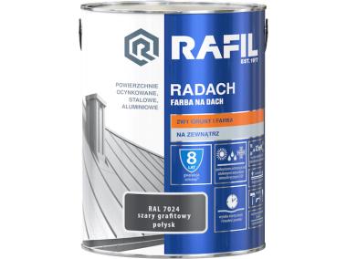 Zdjęcie: Farba na dach Radach szary grafitowy RAL7024 5L RAFIL