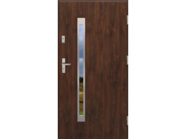 Drzwi zewnętrzne stalowo-drewniane Disting Otello 11B Orzech 90 cm prawe zamek listwowy KR CENTER