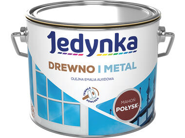Zdjęcie: Emalia olejno-alkidowa drewno i metal mahoń 2,5 L połysk JEDYNKA
