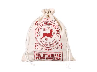Zdjęcie: Worek jutowy świąteczny Renifer 45x40 cm TIN TOURS
