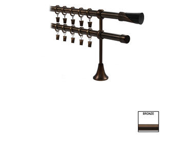 Zdjęcie: Karnisz podwójny Victoria fi 19 mm - 160 cm bronze taza KARWEL