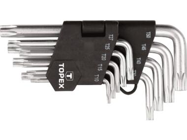 Zdjęcie: Klucze Torx T10-T50 zestaw 9 sztuk TOPEX