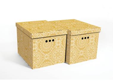 Zdjęcie: Pudło XL Maroko musztarda 2 szt. 32x32x42 cm BERTONI