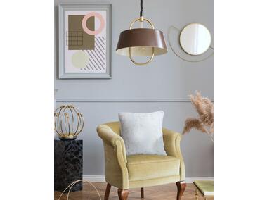 Zdjęcie: Poszewka welwetowa ze złotym nadrukiem oh my chic biało-złoty 45x45 cm CHIC HOME
