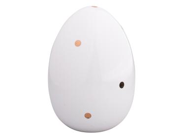 Zdjęcie: Figurka porcelanowa jajko ze złotymi kropkami 11,5x11,5x16,5 cm białe ALTOMDESIGN