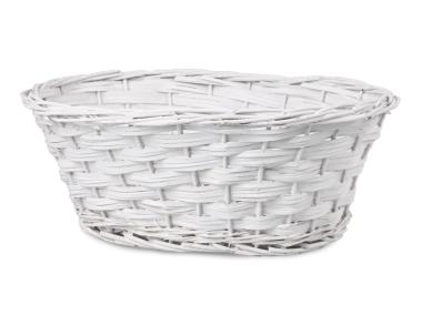 Zdjęcie: Kosz wiklinowy owalny 35x27x13 cm biały TIN TOURS