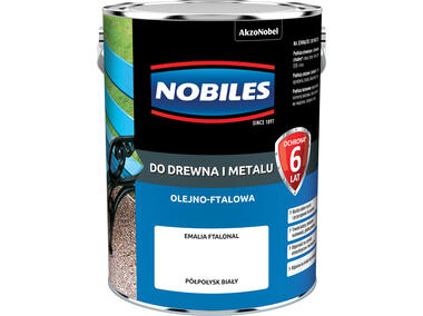 Zdjęcie: Farba ftalowa do drewna i metalu Ftalonal 5 L biały NOBILES