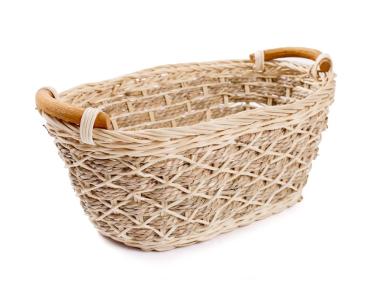 Zdjęcie: Koszk rattanowy przeplatany sizalem 28x16x11 cm owalny TIN TOURS