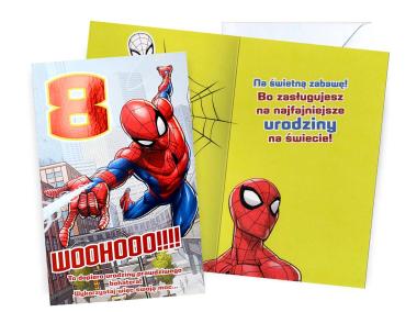 Zdjęcie: Karnet DHS-015 Urodziny 8 - Spider-Man, cyferki KUKARTKA