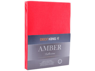 Prześcieradło Amber czerwony 180-200x200+30 cm DECOKING