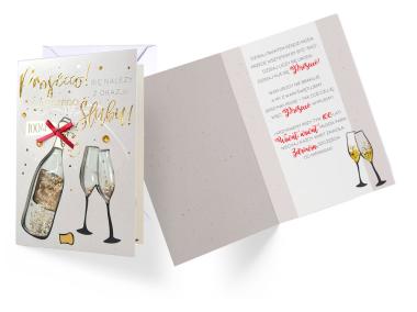 Zdjęcie: Karnet Konfetti KNF-022 Ślub - prosecco KUKARTKA